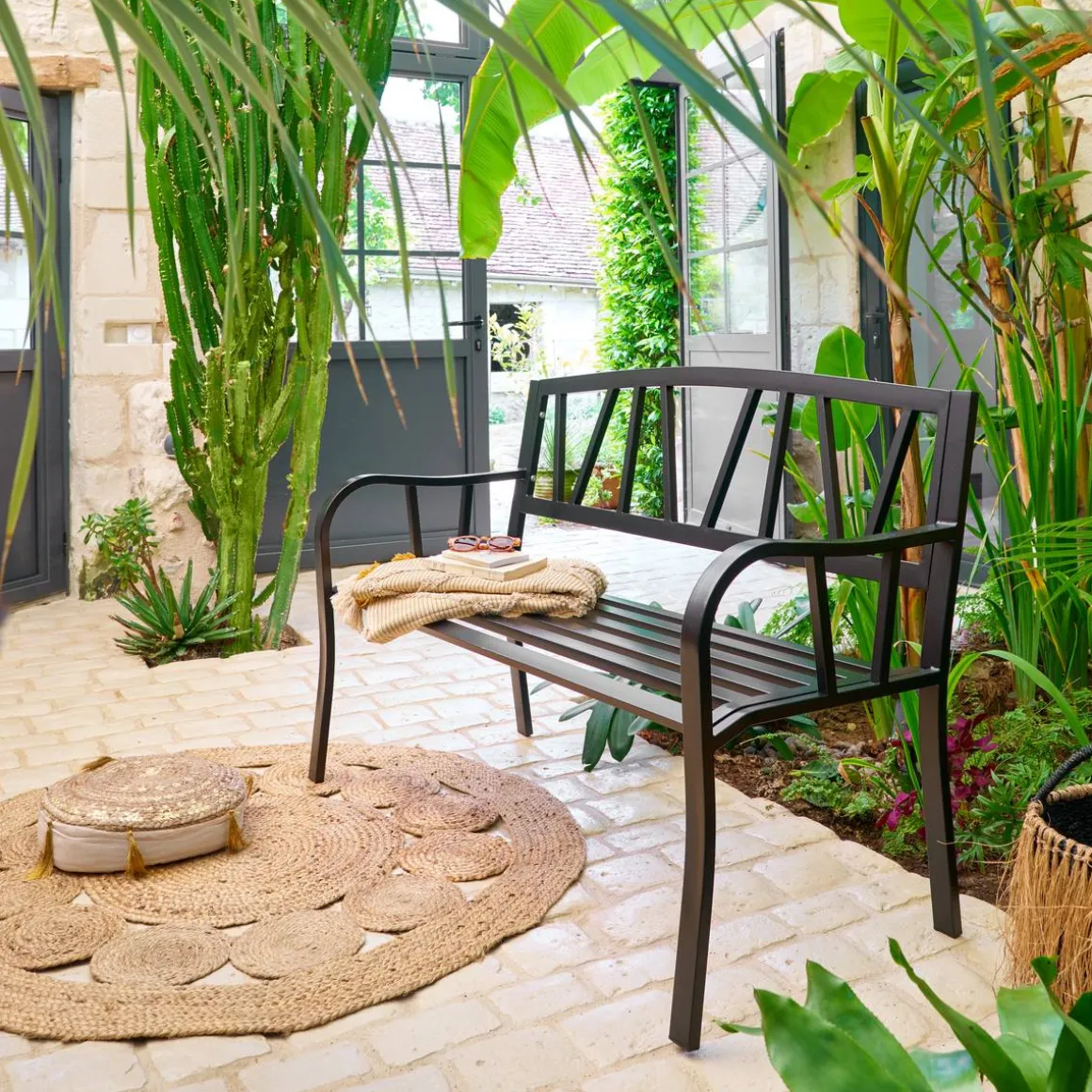Banc de jardin ALVERNIA Noir