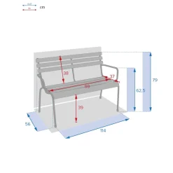 Banc de jardin GREENSBORO Ambre
