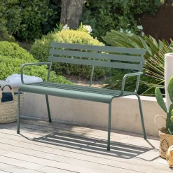 Banc de jardin GREENSBORO Vert olive