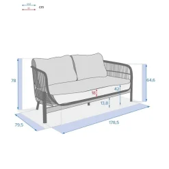 Canapé de jardin DEONA Taupe & Acacia