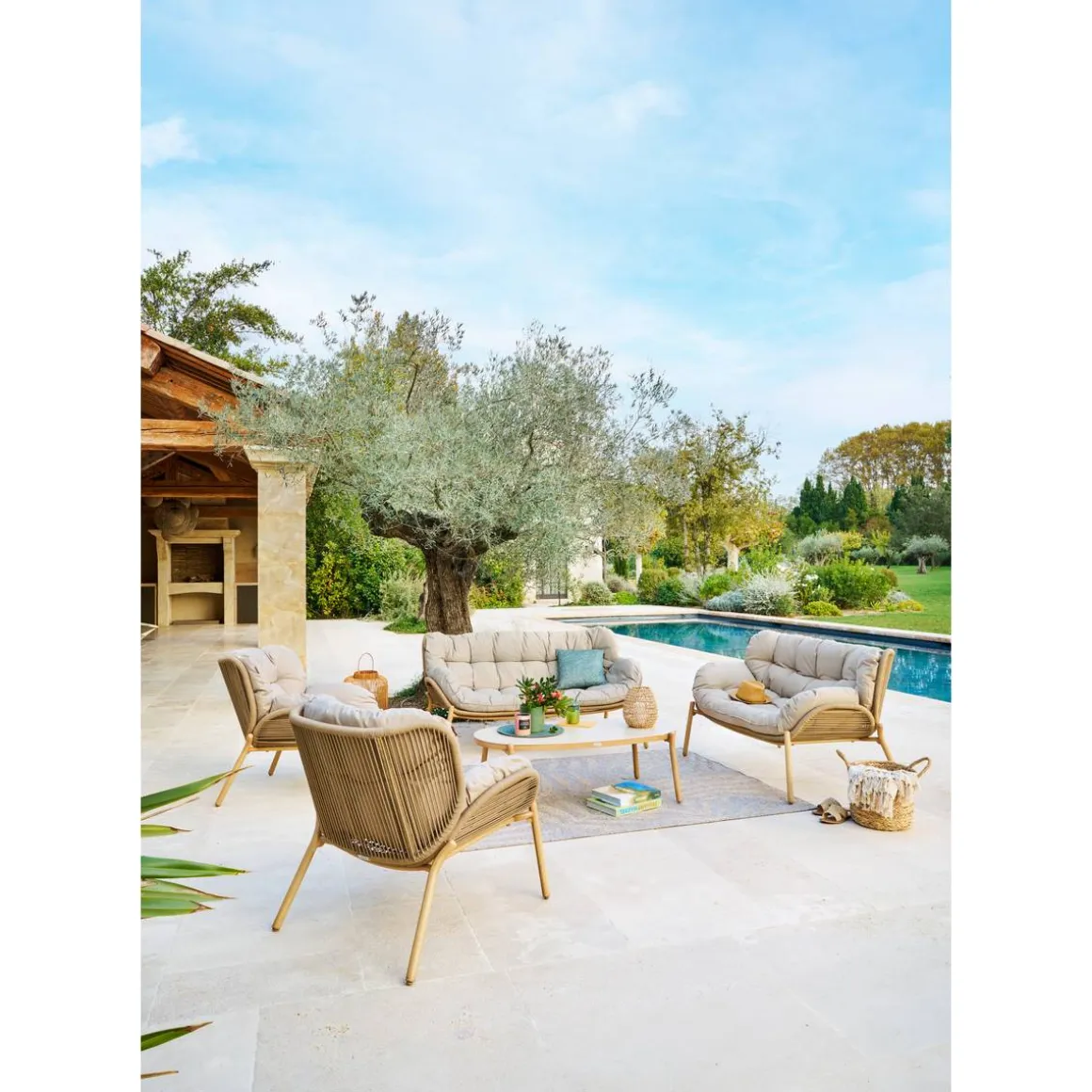 Canapé de jardin MELOANE Beige