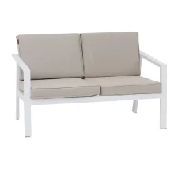 Canapé de jardin PAVANE Beige ficelle & Blanc