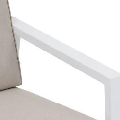 Canapé de jardin PAVANE Beige ficelle & Blanc