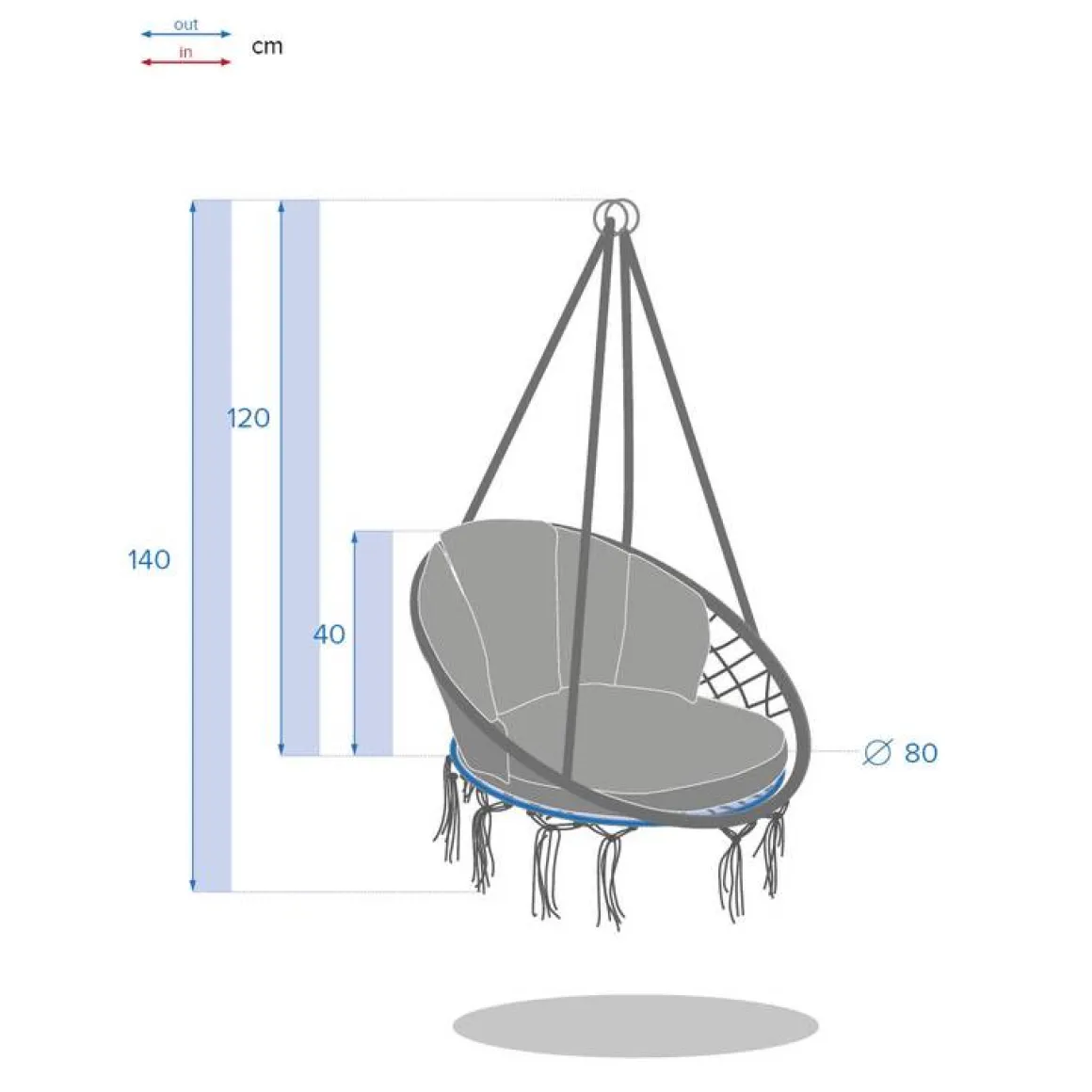 Chaise de détente suspendue CORDESSA Noisette