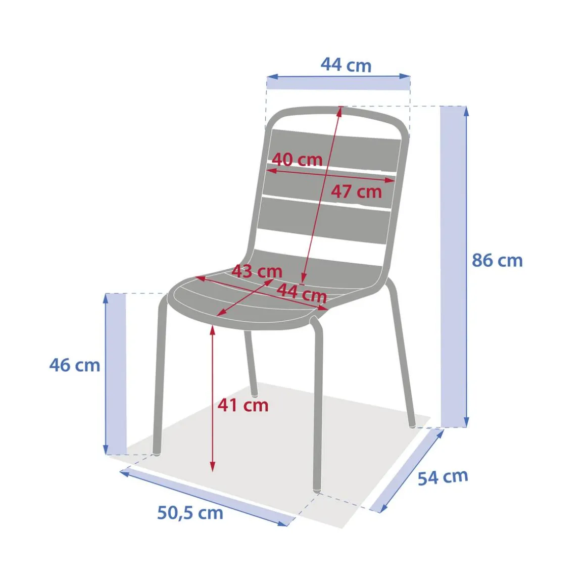 Chaise de jardin empilable ALEGORIA Graphite