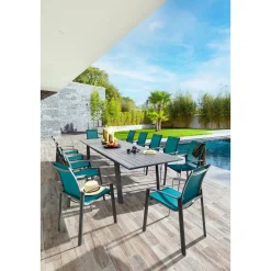 Chaise de jardin empilable AXANT Bleu canard & Graphite