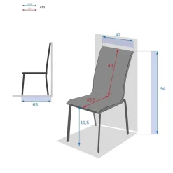 Chaise de jardin empilable AXANT Bleu canard & Graphite