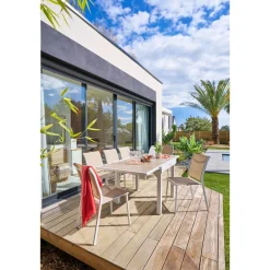 Chaise de jardin empilable ESSENTIA Lin & Blanc