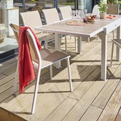 Chaise de jardin empilable ESSENTIA Lin & Blanc