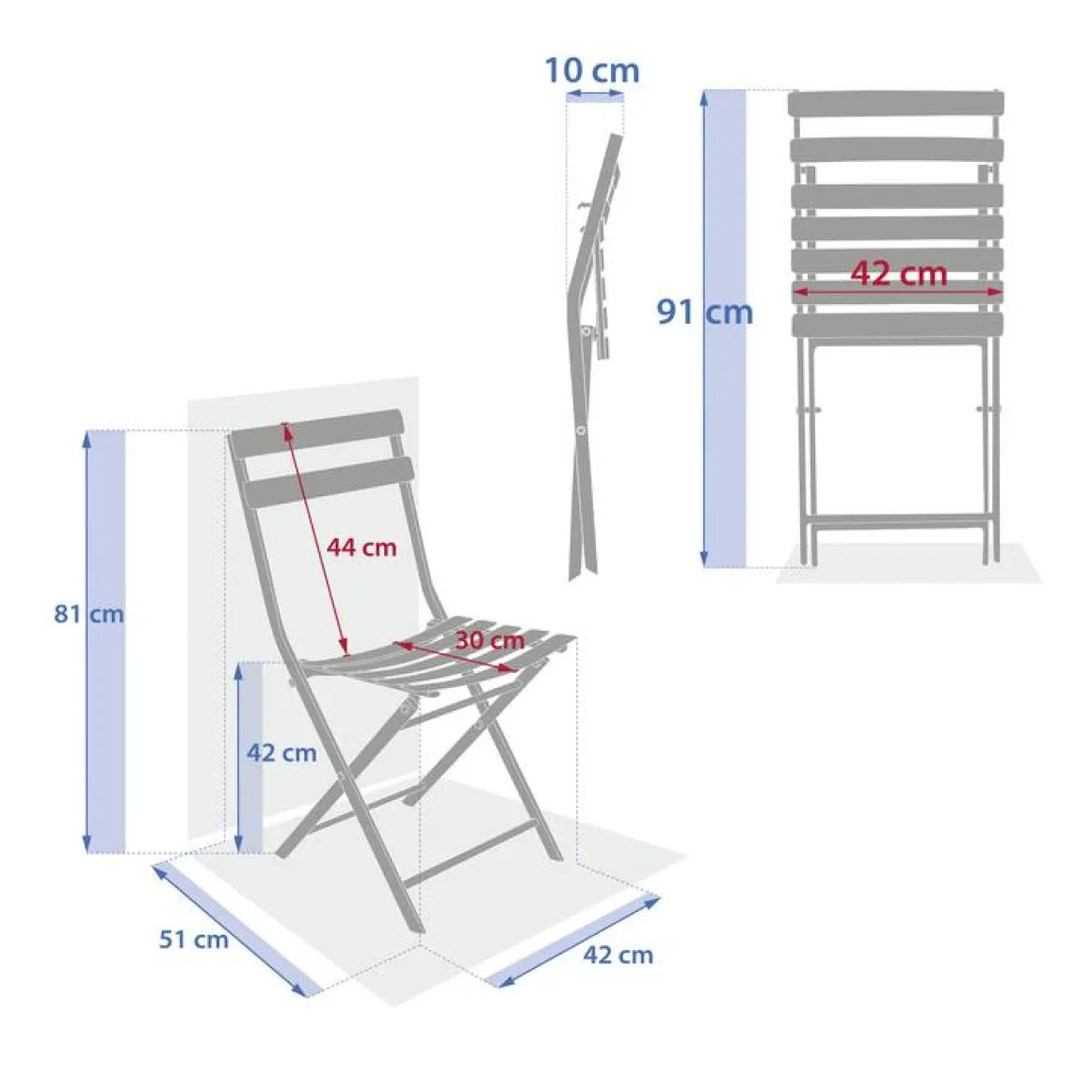 Chaise de jardin pliante GREENSBORO Acajou