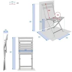 Chaise de jardin pliante GREENSBORO Groseille