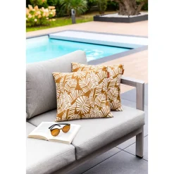 Coussin déco d'extérieur FYLIE Palmier & Camel