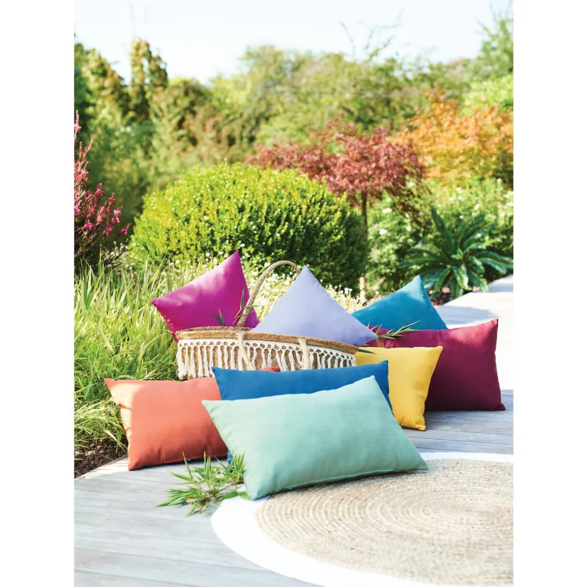 Coussin déco d'extérieur KORAI Jaune moutarde