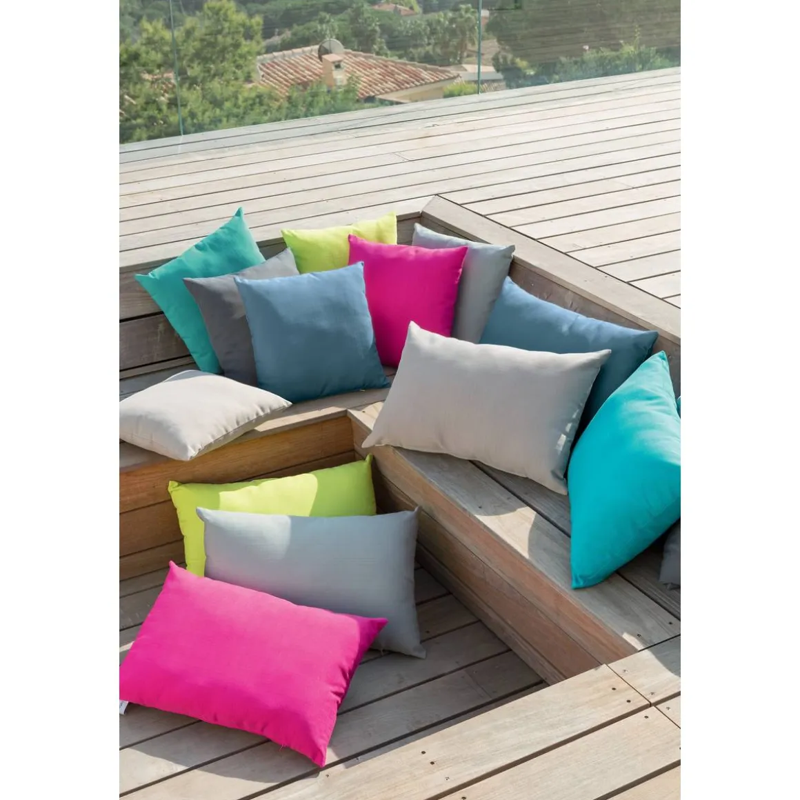 Coussin déco d'extérieur KORAI Taupe