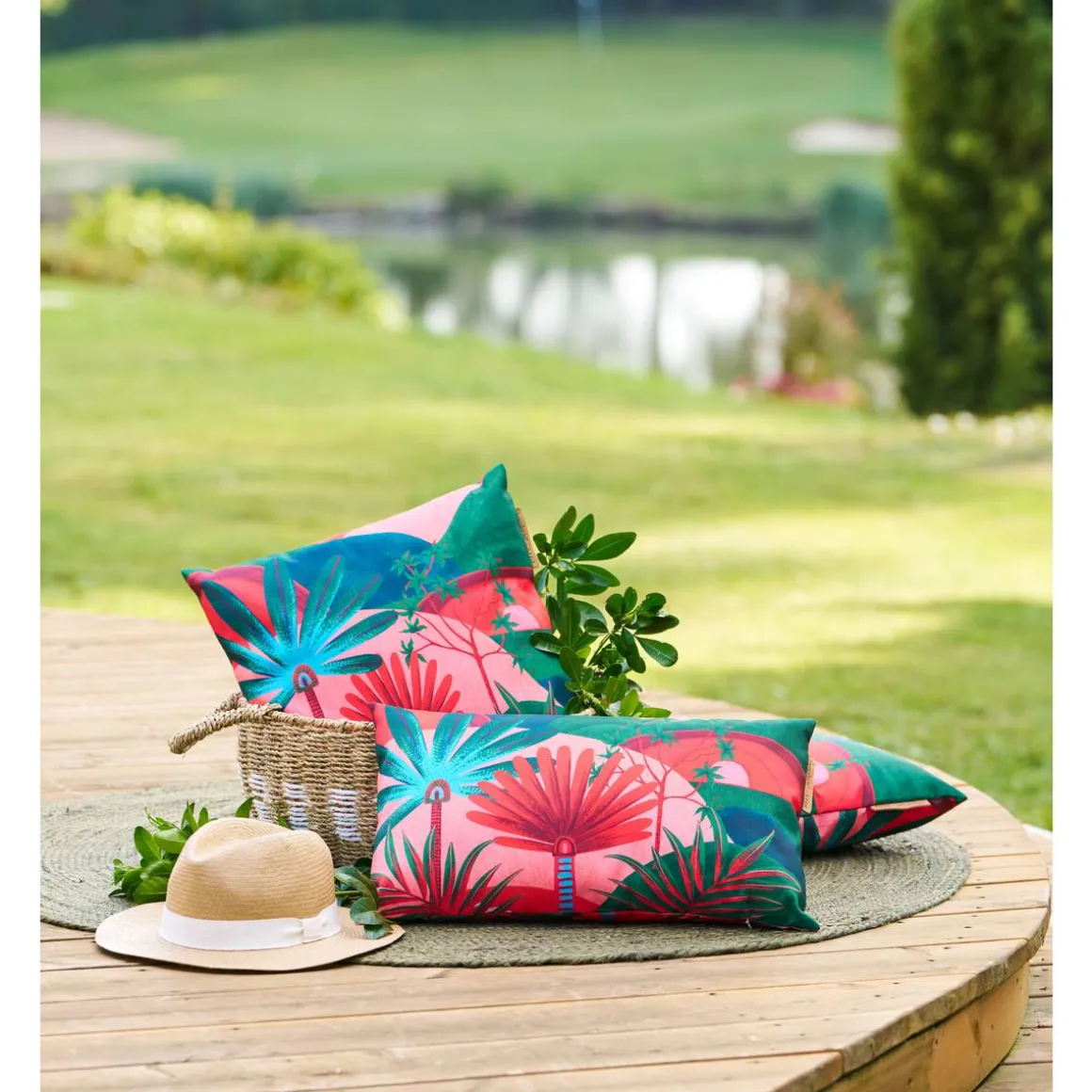Coussin déco d'extérieur MAORIA motif Jungle