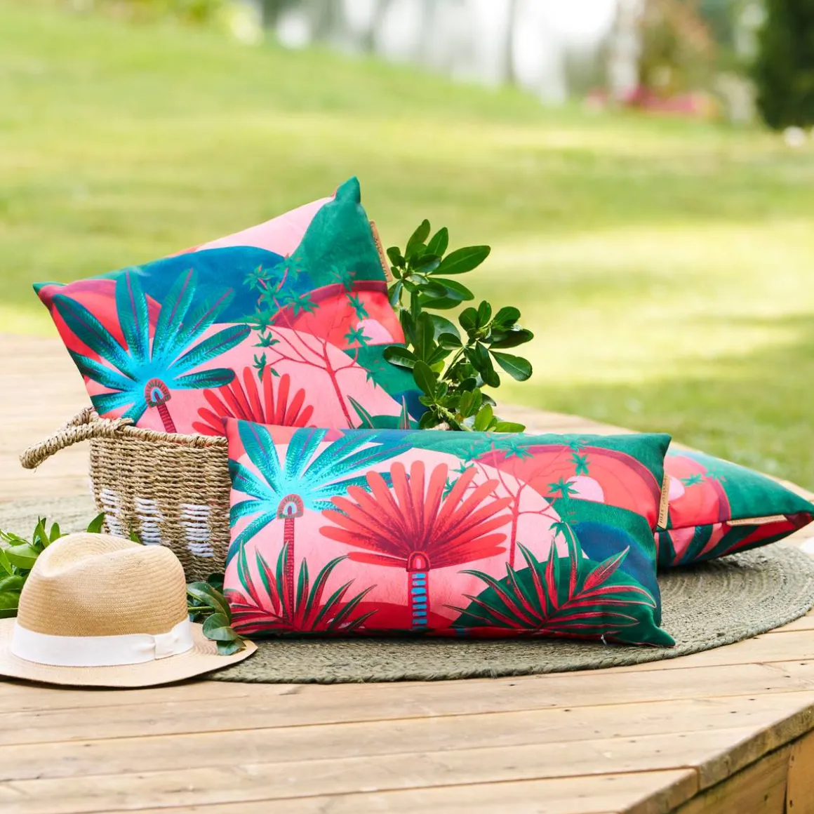 Coussin déco d'extérieur MAORIA motif Jungle
