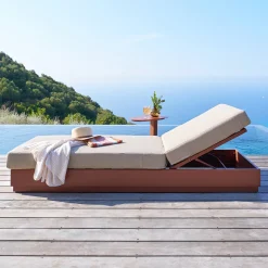 Ensemble lit piscine ALLURE + table d’appoint VENUZIA Acajou