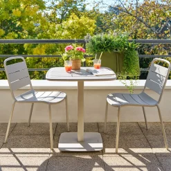 Ensemble table de jardin carrée + 2 chaises ALEGORIA Argile