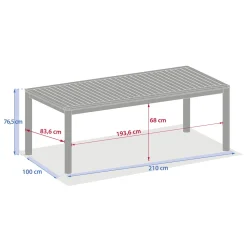Ensemble table de jardin DEONA + 8 fauteuils ORIENGO Acacia