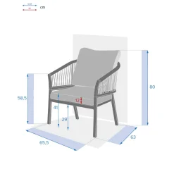Ensemble table de jardin DEONA + 8 fauteuils ORIENGO Acacia
