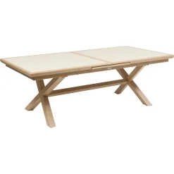 Ensemble table de jardin extensible AXIOME + 10 fauteuils AXANT Argile