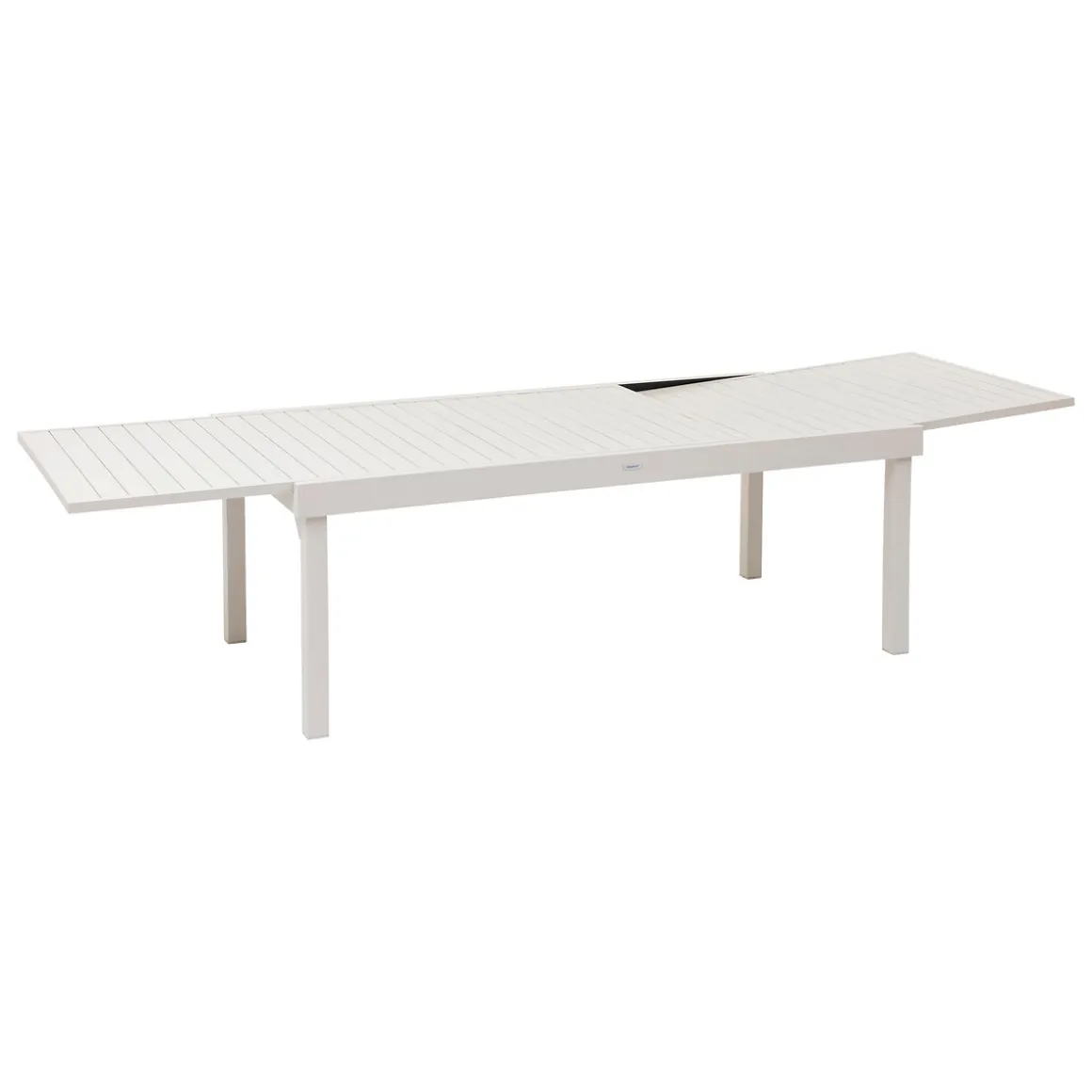 Ensemble table de jardin extensible + 12 fauteuils empilables PIAZZA Argile