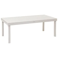 Ensemble table de jardin extensible + 12 fauteuils empilables PIAZZA Argile