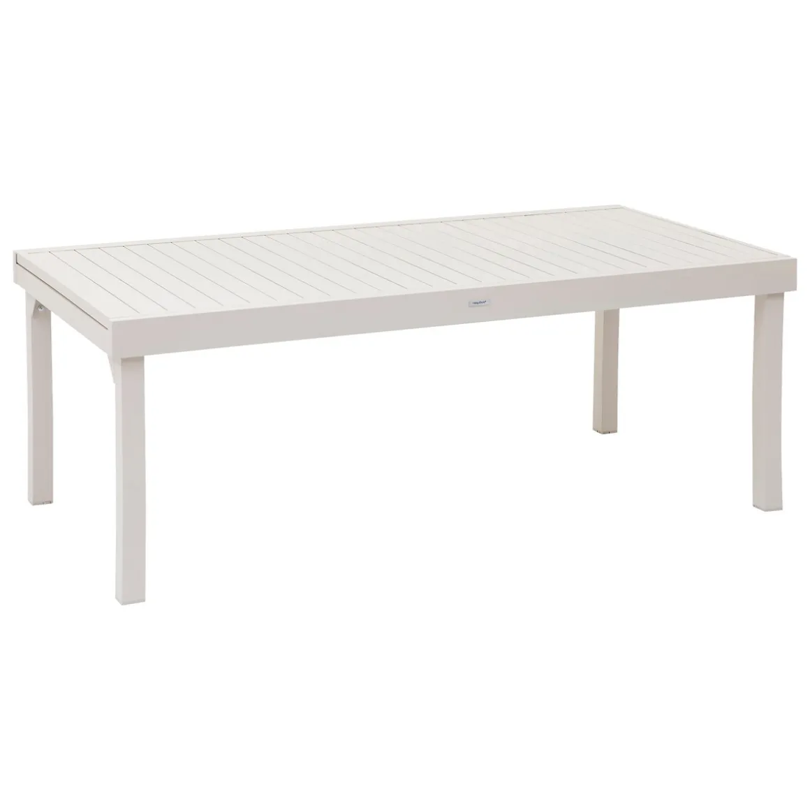 Ensemble table de jardin extensible + 12 fauteuils empilables PIAZZA Argile