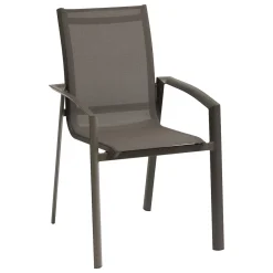 Ensemble table de jardin extensible AXIOME Effet bois + 10 fauteuils AXANT Praline