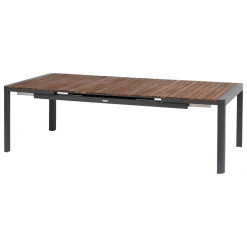 Ensemble table de jardin extensible PARADIZE + 10 fauteuils empilables DIESE Graphite