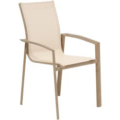 Ensemble table de jardin extensible AXIOME + 12 fauteuils AXANT Argile