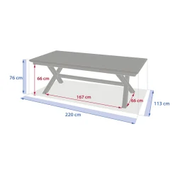 Ensemble table de jardin extensible AXIOME + 12 fauteuils AXANT Argile