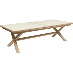 Ensemble table de jardin extensible AXIOME + 12 fauteuils AXANT Argile