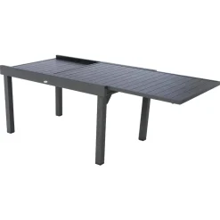 Ensemble table de jardin extensible + 10 fauteuils PIAZZA Graphite