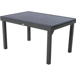 Ensemble table de jardin extensible + 10 fauteuils PIAZZA Graphite