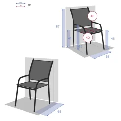 Ensemble table de jardin extensible + 10 fauteuils PIAZZA Graphite