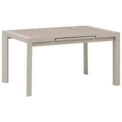 Ensemble table de jardin extensible ÉVASION + 8 fauteuils empilables ESSENTIA Lin & Argile