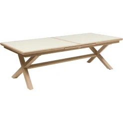 Ensemble table de jardin extensible AXIOME + 12 fauteuils ESSENTIA Argile