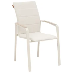 Ensemble table de jardin extensible AXIOME + 10 fauteuils empilables DIESE Argile