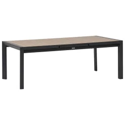 Ensemble table de jardin extensible ÉVASION + 10 fauteuils empilables DIESE Graphite