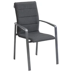 Ensemble table de jardin extensible AXIOME Effet teck Noix + 10 fauteuils DIESE Graphite