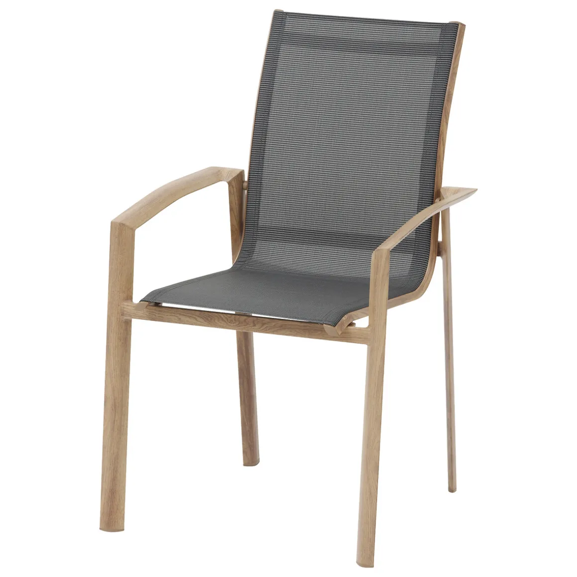 Ensemble table de jardin extensible AXIOME Honey & Graphite + 10 fauteuils empilables AXANT