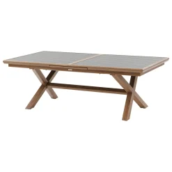 Ensemble table de jardin extensible AXIOME Honey & Graphite + 10 fauteuils empilables AXANT