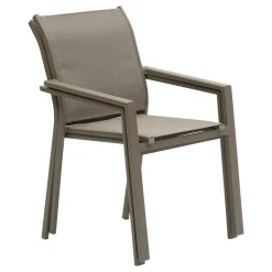 Ensemble table de jardin extensible LUZANE + 12 fauteuils ESSENTIA Argile & Café