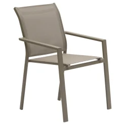 Ensemble table de jardin extensible LUZANE + 12 fauteuils ESSENTIA Argile & Café