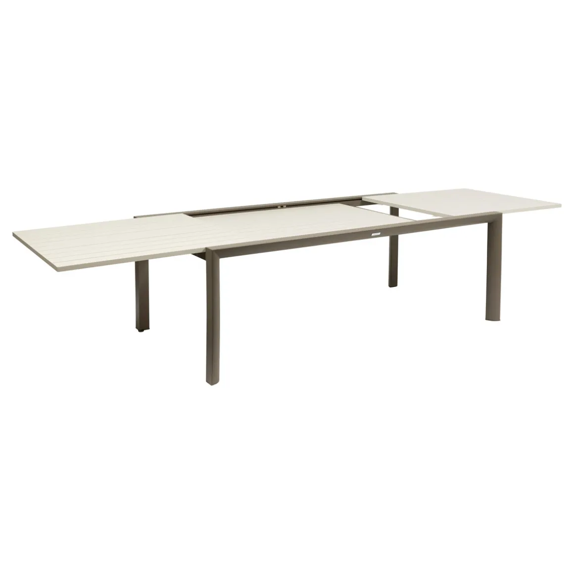 Ensemble table de jardin extensible LUZANE + 12 fauteuils ESSENTIA Argile & Café