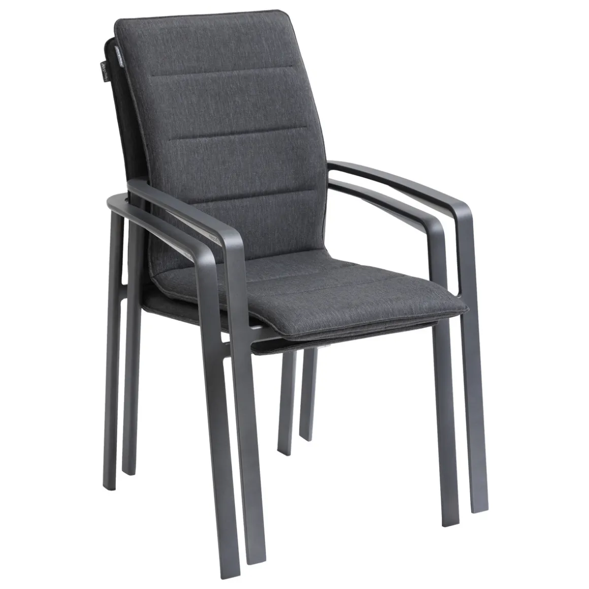 Ensemble table de jardin extensible MICEIRA + 10 fauteuils empilables DIESE Graphite