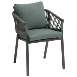 Ensemble table de jardin + 8 fauteuils ORIENGO Acacia / Blanc