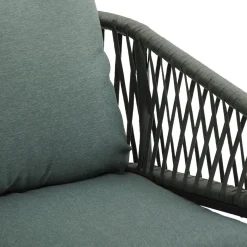 Ensemble table de jardin + 4 fauteuils ORIENGO Acacia / Graphite