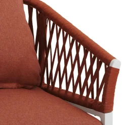 Ensemble table de jardin + 4 fauteuils ORIENGO Acacia / Blanc